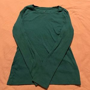 Emerald green ribbed long sleeve